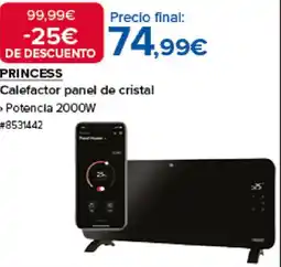 Costco PRINCESS Calefactor panel de cristal oferta