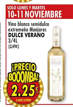 Spar Express DULCE VERANO Vino blanco semidulce extremeño Manjares oferta