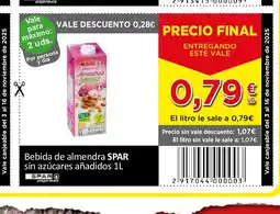 Spar Express SPAR Bebida de almendra sin azúcares añadidos oferta