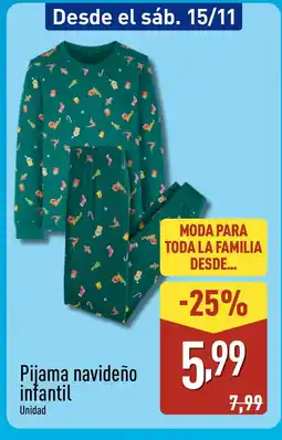 ALDI Pijama navideño infantil oferta
