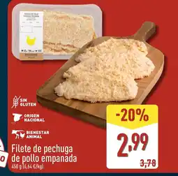 ALDI Filete de pechuga de pollo empanada oferta