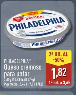 ALDI PHILADELPHIA Queso cremoso oferta