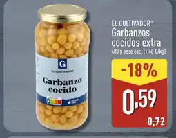 ALDI EL CULTIVADOR Garbanzos cocidos extra oferta