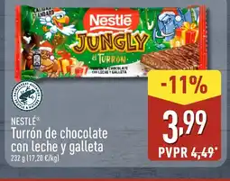 ALDI NESTLÉ Turrón de chocolate con leche y galleta oferta