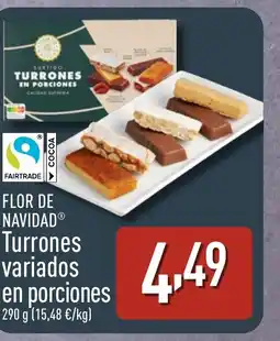 ALDI FLOR DE NAVIDAD Turrones variados en porciones oferta
