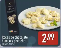 ALDI Rocas de chocolate blanco y pistacho oferta
