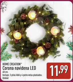 ALDI HOME CREATION Corona navidena LED oferta