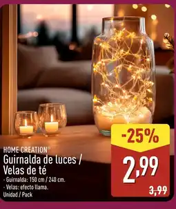 ALDI HOME CREATION Guirnalda de luces / Velas de té oferta