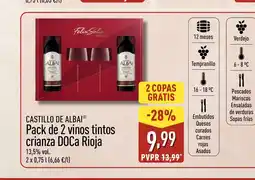 ALDI CASTILLO DE ALBAI Pack de 2 vinos tintos crianza DOCa Rioja oferta