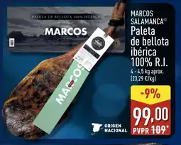 ALDI MARCOS SALAMANCA Paleta de bellota ibérica 100% R.I. oferta