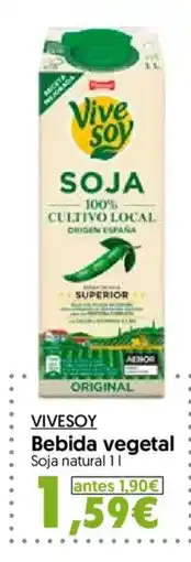 Hiper Usera VIVESOY Bebida vegetal Soja natural oferta