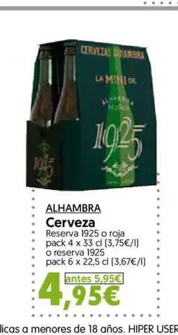 Hiper Usera ALHAMBRA Cerveza oferta
