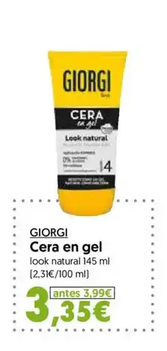 Hiper Usera GIORGI Cera en gel oferta