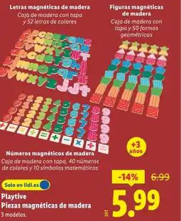 Lidl Playtive Piezas magnéticas de madera oferta