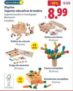 Lidl Playtive Juguetes educativos de madera oferta