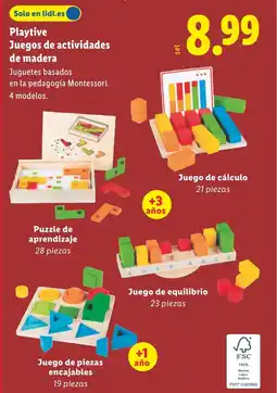 Lidl Playtive Juegos de actividades de madera oferta