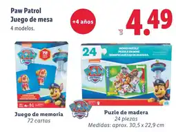 Lidl PAW PATROL Juego de mesa oferta