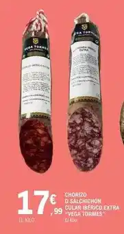 E.Leclerc Vega tormes - chorizo o salchichon cular iberico extra oferta