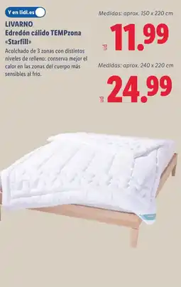Lidl LIVARNO HOME Edredón cálido TEMPzona <<Starfill»> oferta