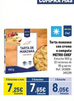 Makro METRO CHEF Tarta manzana con crema o compota oferta