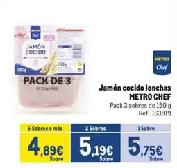 Makro METRO CHEF Jamón cocido lonchas oferta