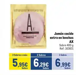 Makro AX Jamón cocido extra en lonchas oferta