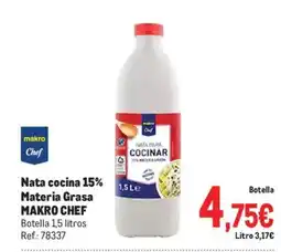 Makro MAKRO CHEF Nata cocina 15% Materia Grasa oferta