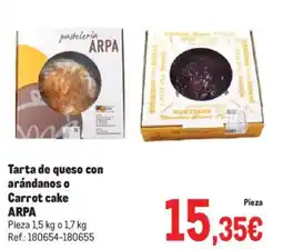 Makro ARPA Tarta de queso con arándanos o Carrot cake oferta
