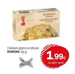 Condis Ramona - cloisses grans al natural oferta