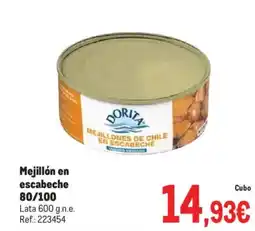 Makro DORITA Mejillón en escabeche 80/100 oferta