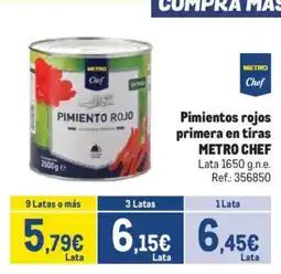 Makro METRO CHEF Pimientos rojos primera en tiras oferta
