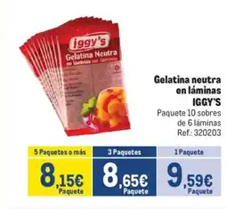 Makro IGGY'S Gelatina neutra en láminas oferta