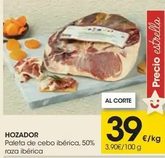 Eroski Paleta de cebo ibérica, 50% raza ibérica hozador oferta