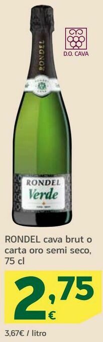 HiperDino Rondel cava brut o carta oro semi seco oferta