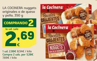 HiperDino La cocinera nuggets originales o de queso y pollo oferta