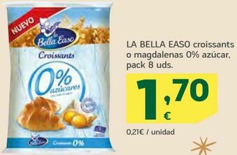 HiperDino La bella easo croissants o magdalenas 0% azúcar oferta