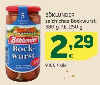 HiperDino Böklunder salchichas bockwurst oferta