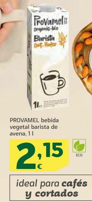 HiperDino Provamel bebida vegetal barista de avena oferta