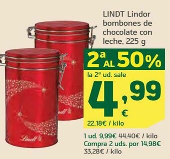 HiperDino Lindt lindor bombones de chocolate con leche oferta