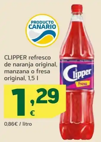 HiperDino Clipper refresco de naranja original, manzana o fresa original oferta