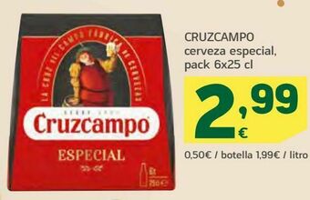 HiperDino Cruzcampo cerveza especial oferta