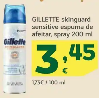 HiperDino Gillette skinguard sensitive espuma de afeitar oferta