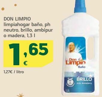 HiperDino Don limpio limpiahogar baño, ph neutro, brillo, ambipur o madera oferta