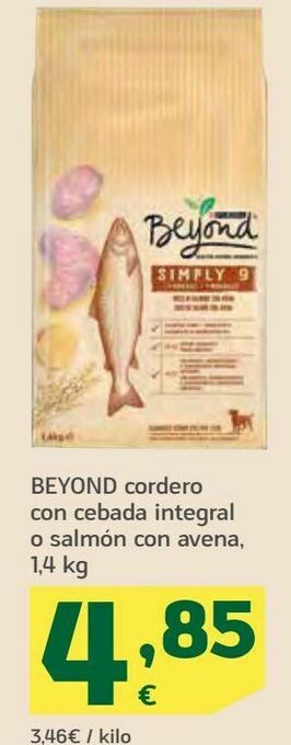 HiperDino Beyond cordero con cebada integral o salmón con avena oferta