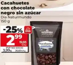 Dia Dia naturmundo - cacahuetes con chocolate negro sin azúcar oferta