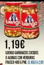 Claudio Luengo - garbanzos cocidos o alubias con verduras frasco oferta