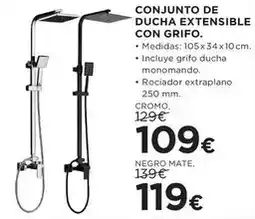 Hipercor Conjunto de ducha extensible con grifo oferta