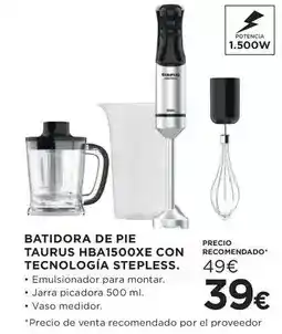 Hipercor Taurus - batidora de pie hba1500xe con tecnologia stepless oferta