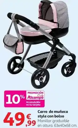 Alcampo Alcampo - carro de muneca style con bolso oferta