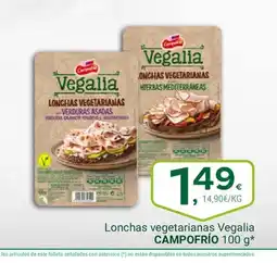 Supermercados Dani CAMPOFRÍO Lonchas vegetarianas Vegalia oferta